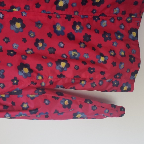 Lands end rain and wind girls floral jacket 10 - Picture 3 of 5